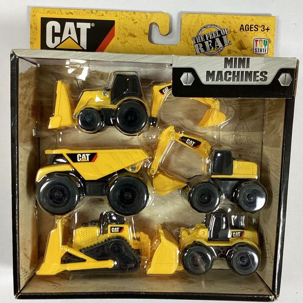 CAT Caterpillar Mini Machines 5 Pack Toy Construction Vehicles Dump Truck New
